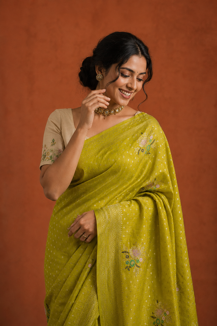 Georgette Crepe Banarasi - Mustard
