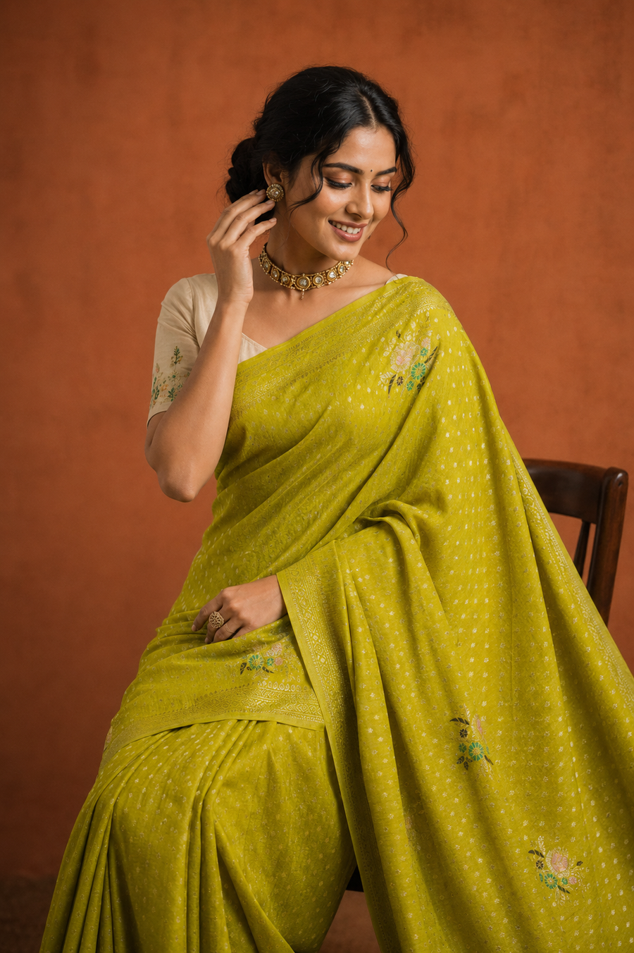 Georgette Crepe Banarasi - Mustard