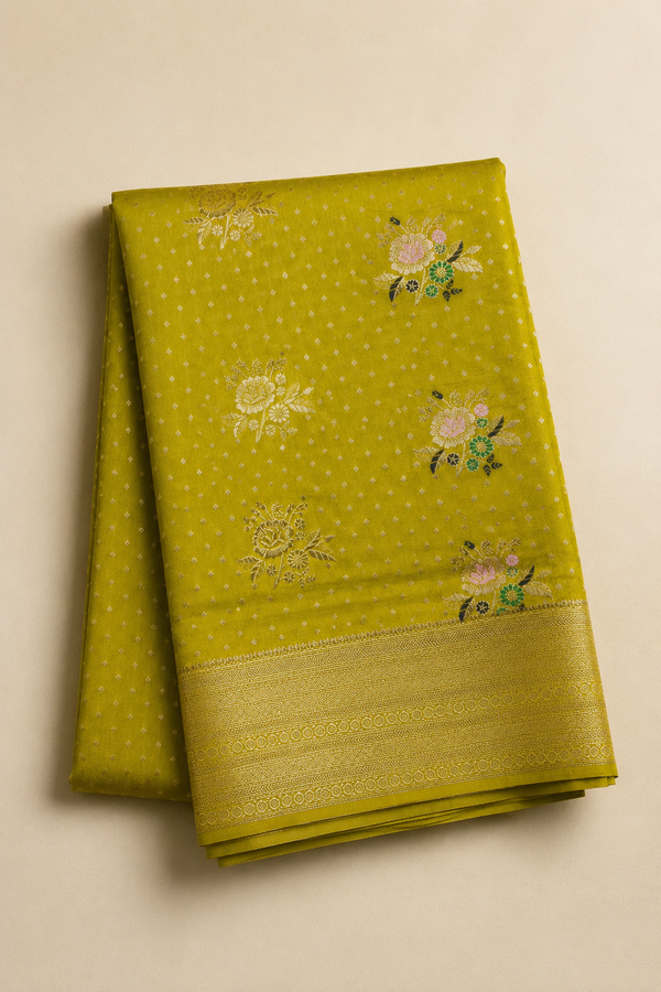 Georgette Crepe Banarasi - Mustard