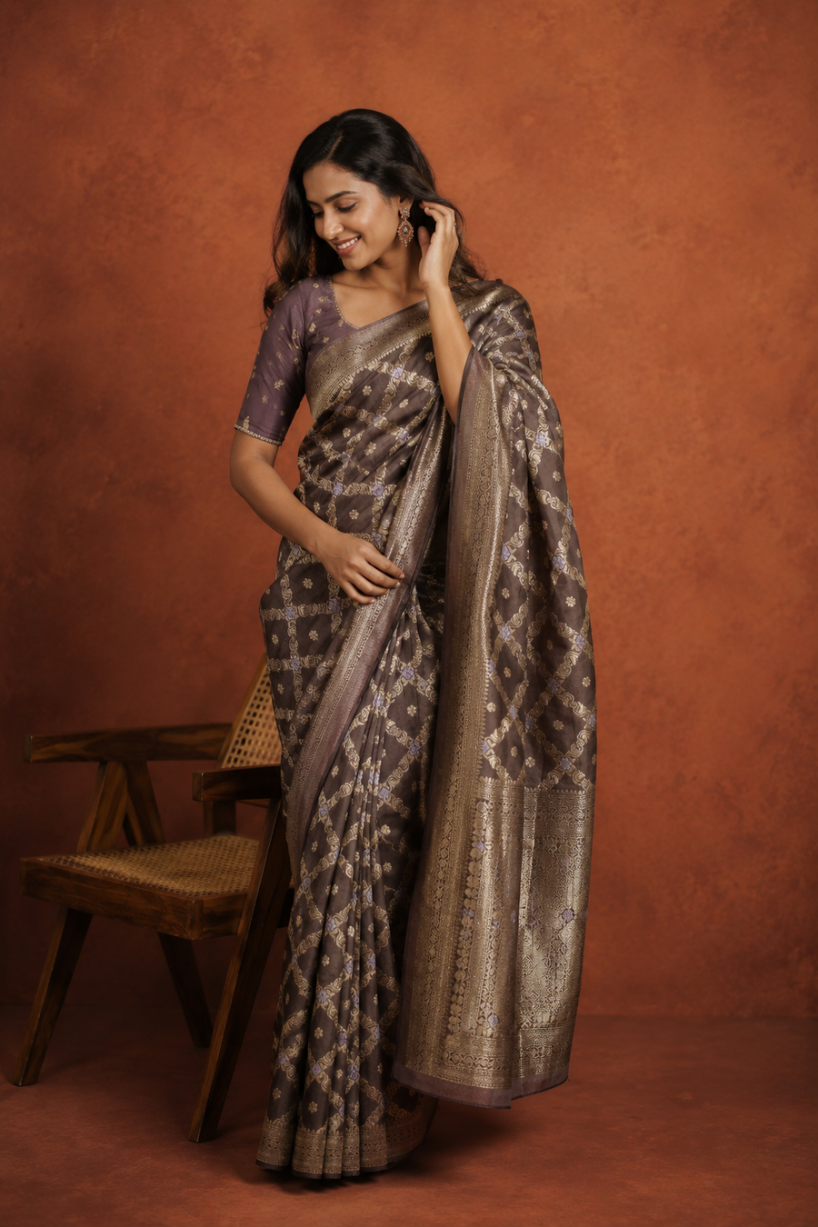 Georgette Crepe Banarasi - Grey