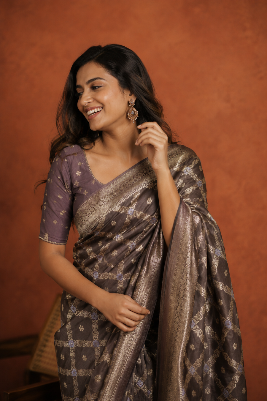 Georgette Crepe Banarasi - Grey