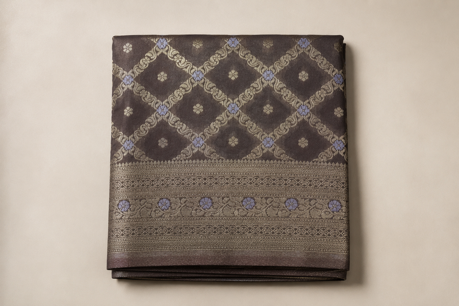 Georgette Crepe Banarasi - Grey