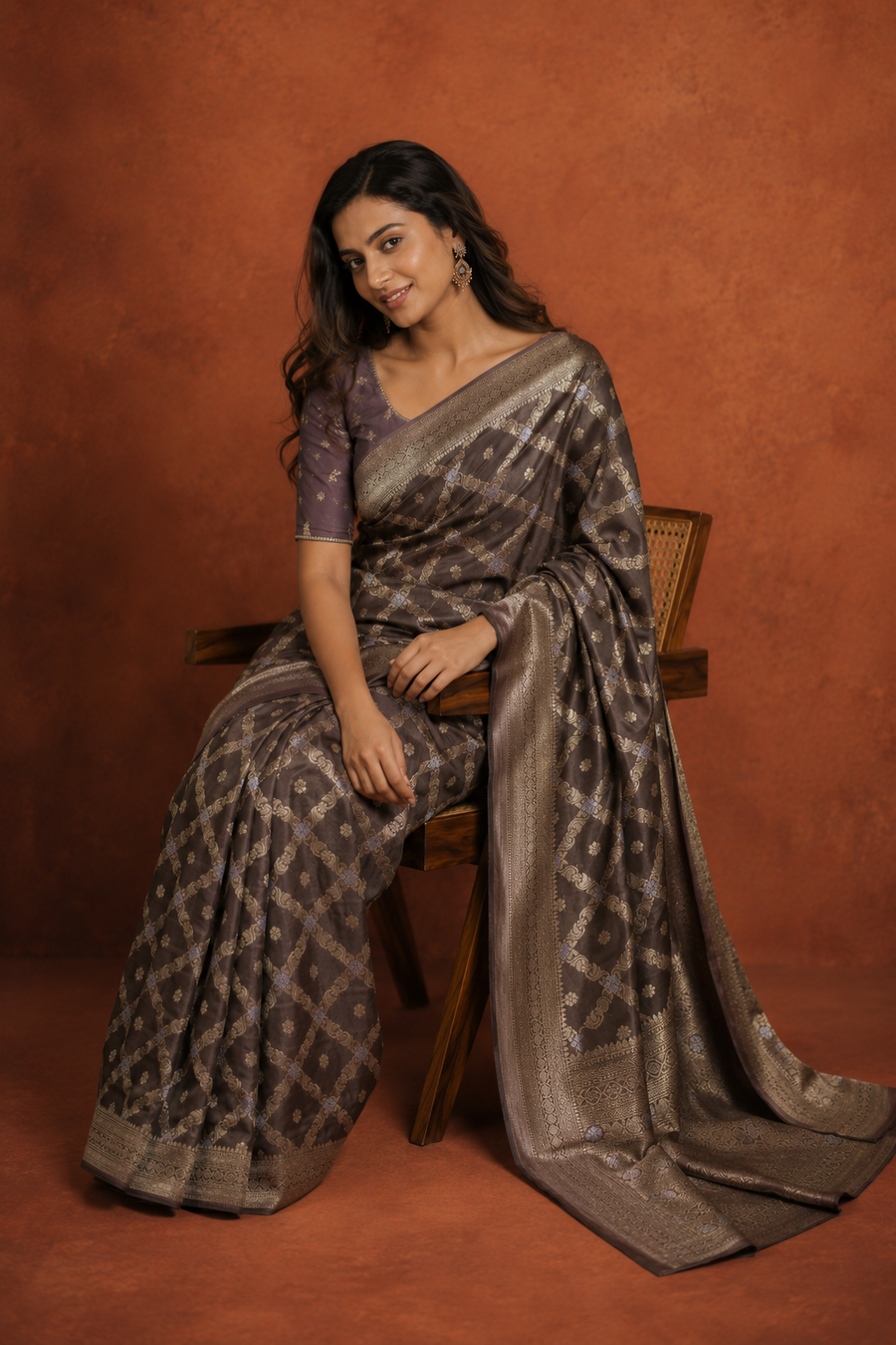 Georgette Crepe Banarasi - Grey