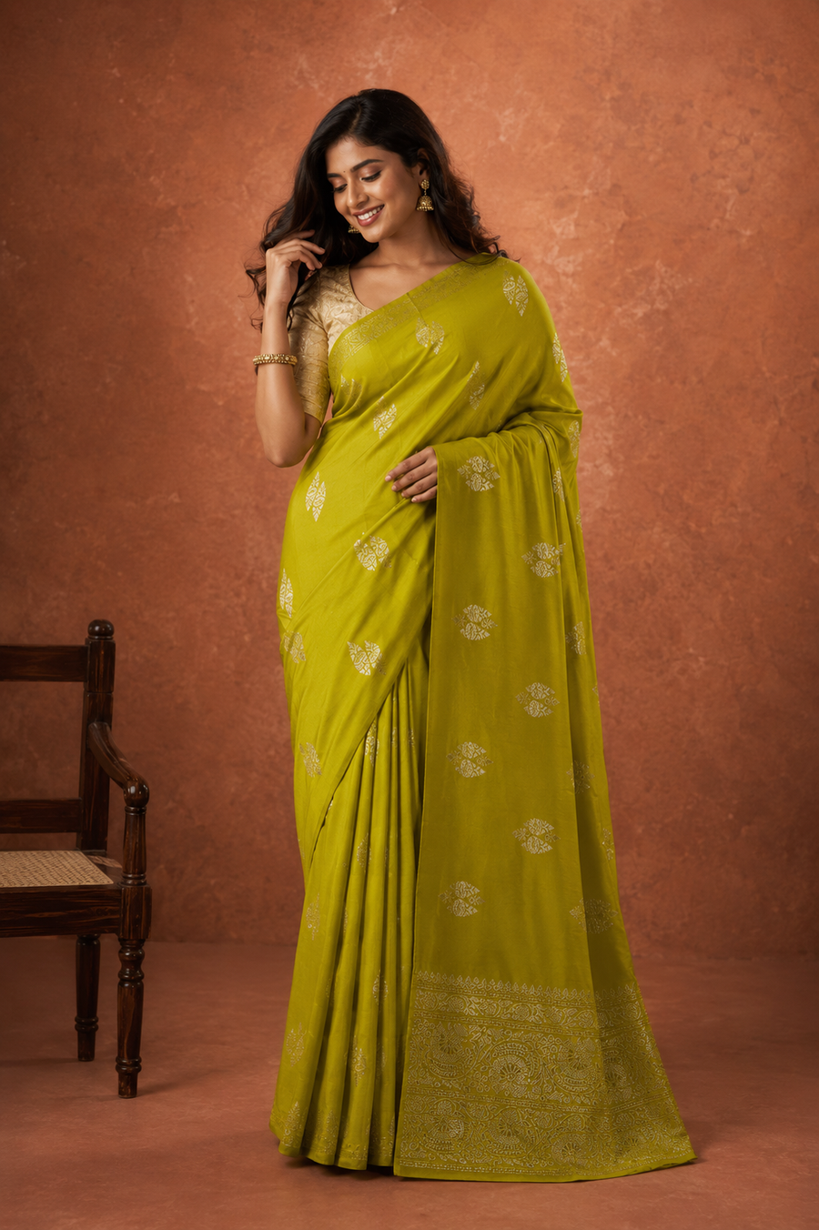 Georgette Crepe Banarasi - Gold