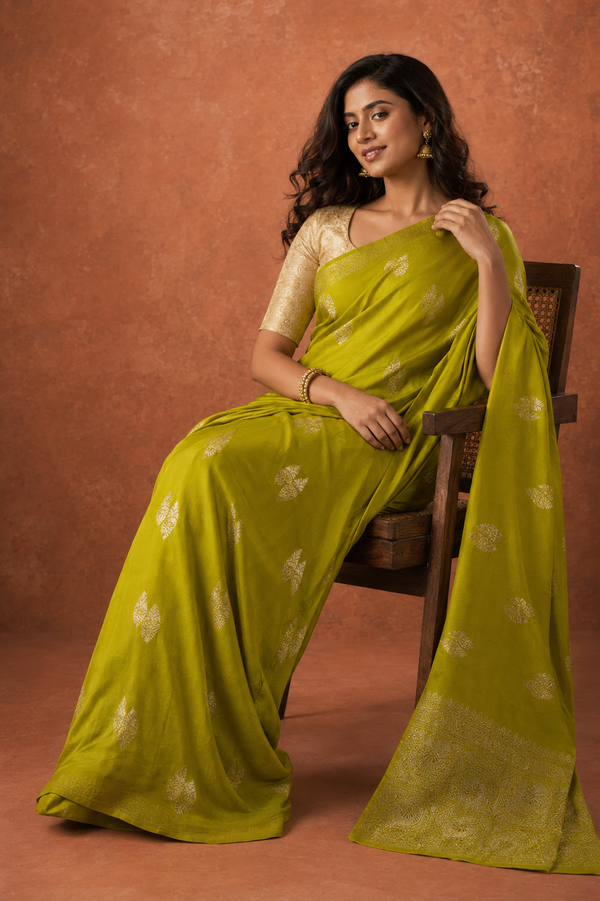 Georgette Crepe Banarasi - Gold