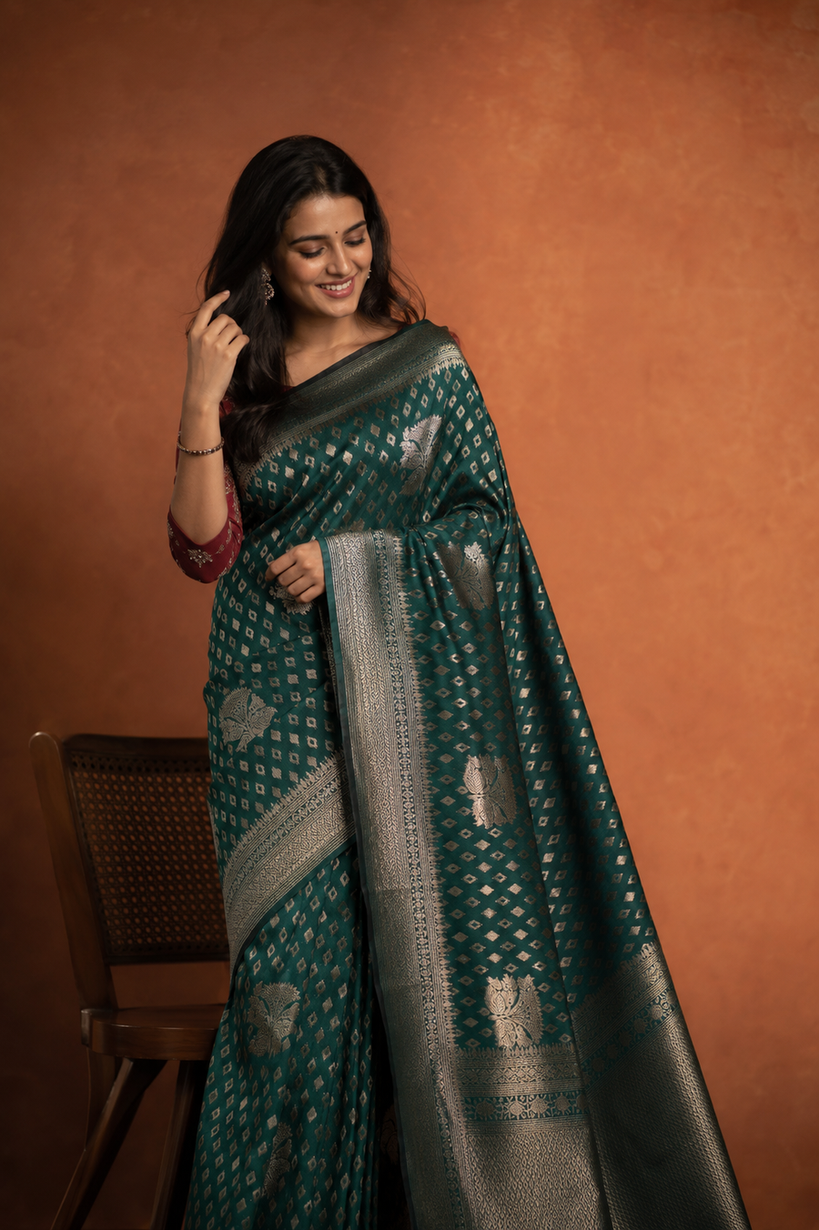 Georgette Crepe Banarasi - Green