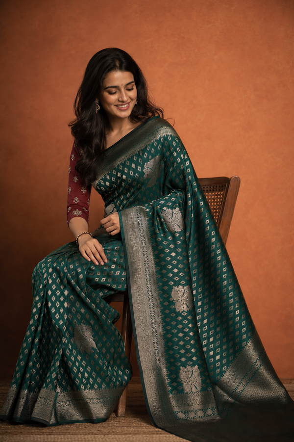 Georgette Crepe Banarasi - Green