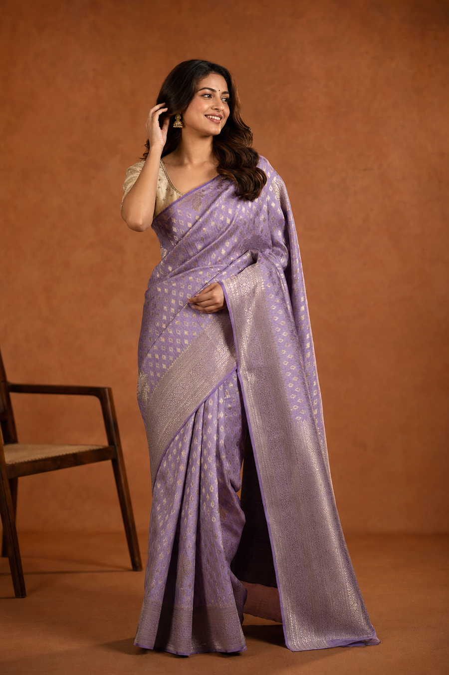Georgette Crepe Banarasi - Plum