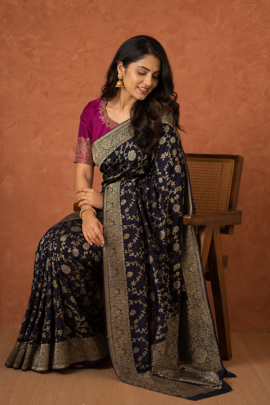 Georgette Crepe Banarasi - Dark Purple