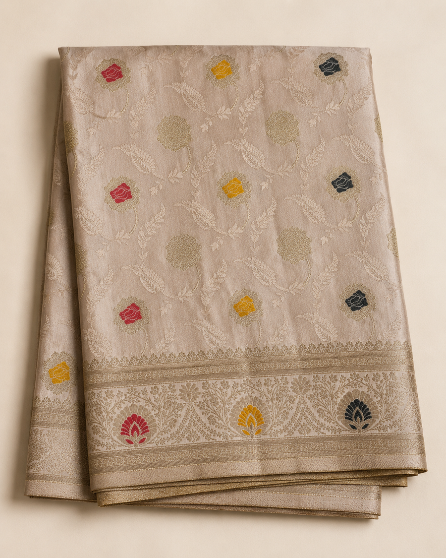 Mushru Satin Silk - Cream