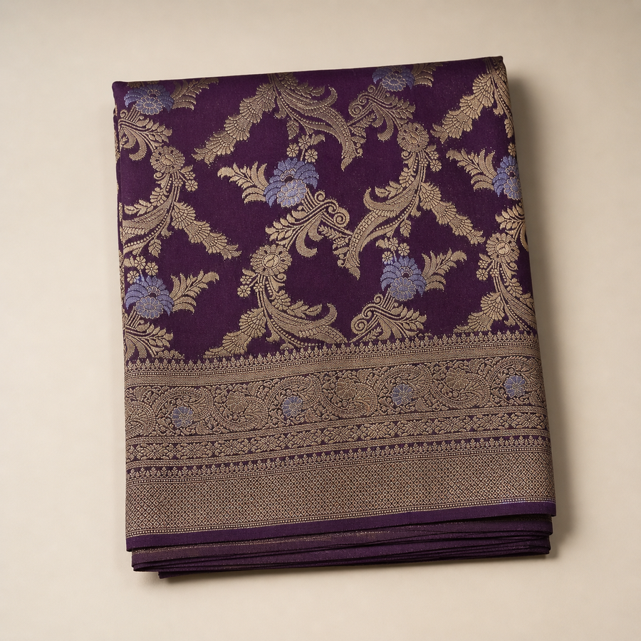 Georgette Crepe Banarasi - Violet