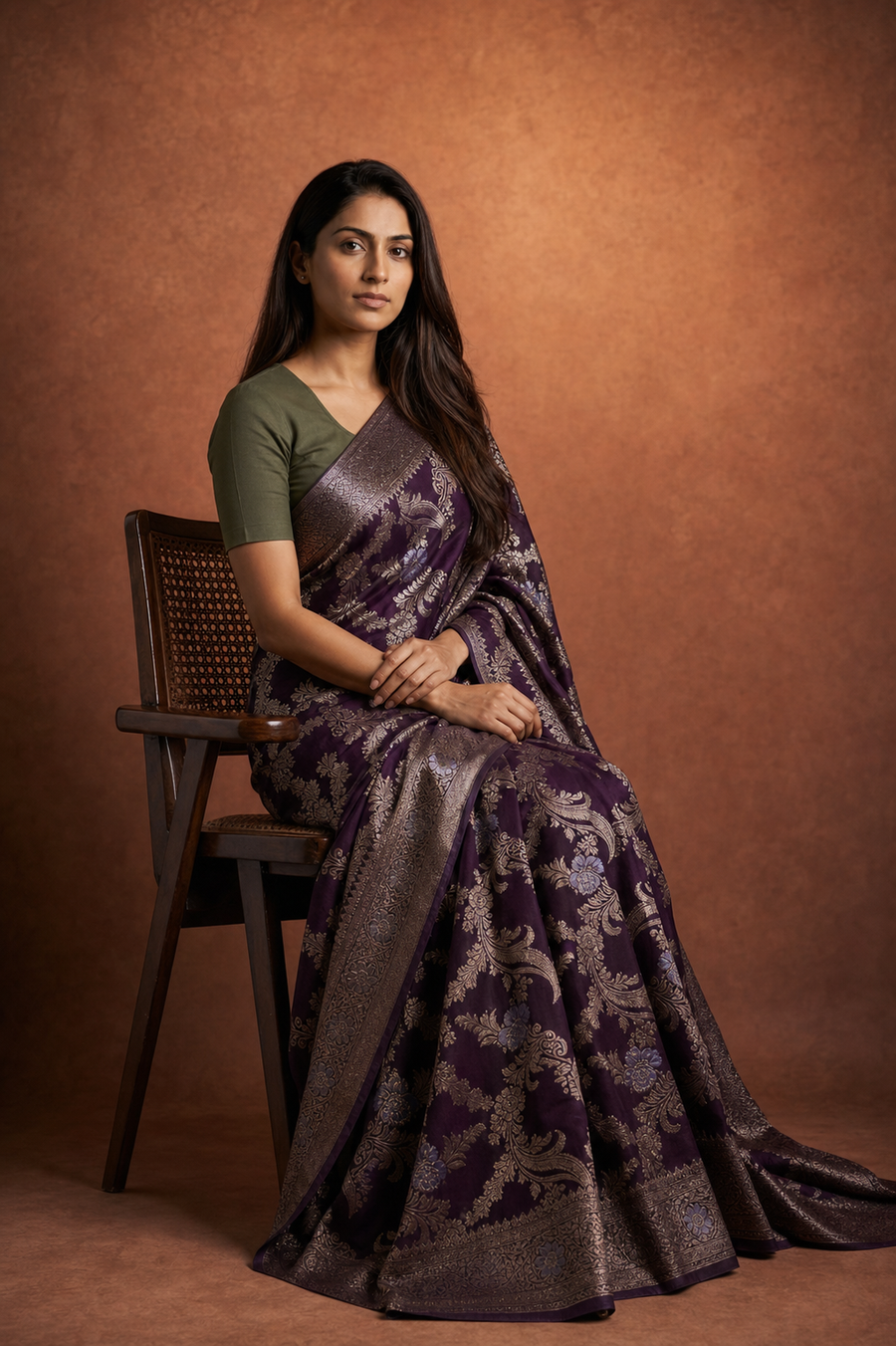 Georgette Crepe Banarasi - Violet