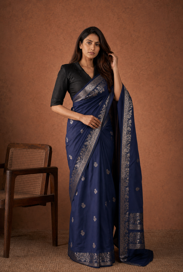 Raw Mango Silk - Dark Blue