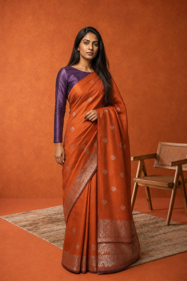 Raw Mango Silk - Burnt Orange