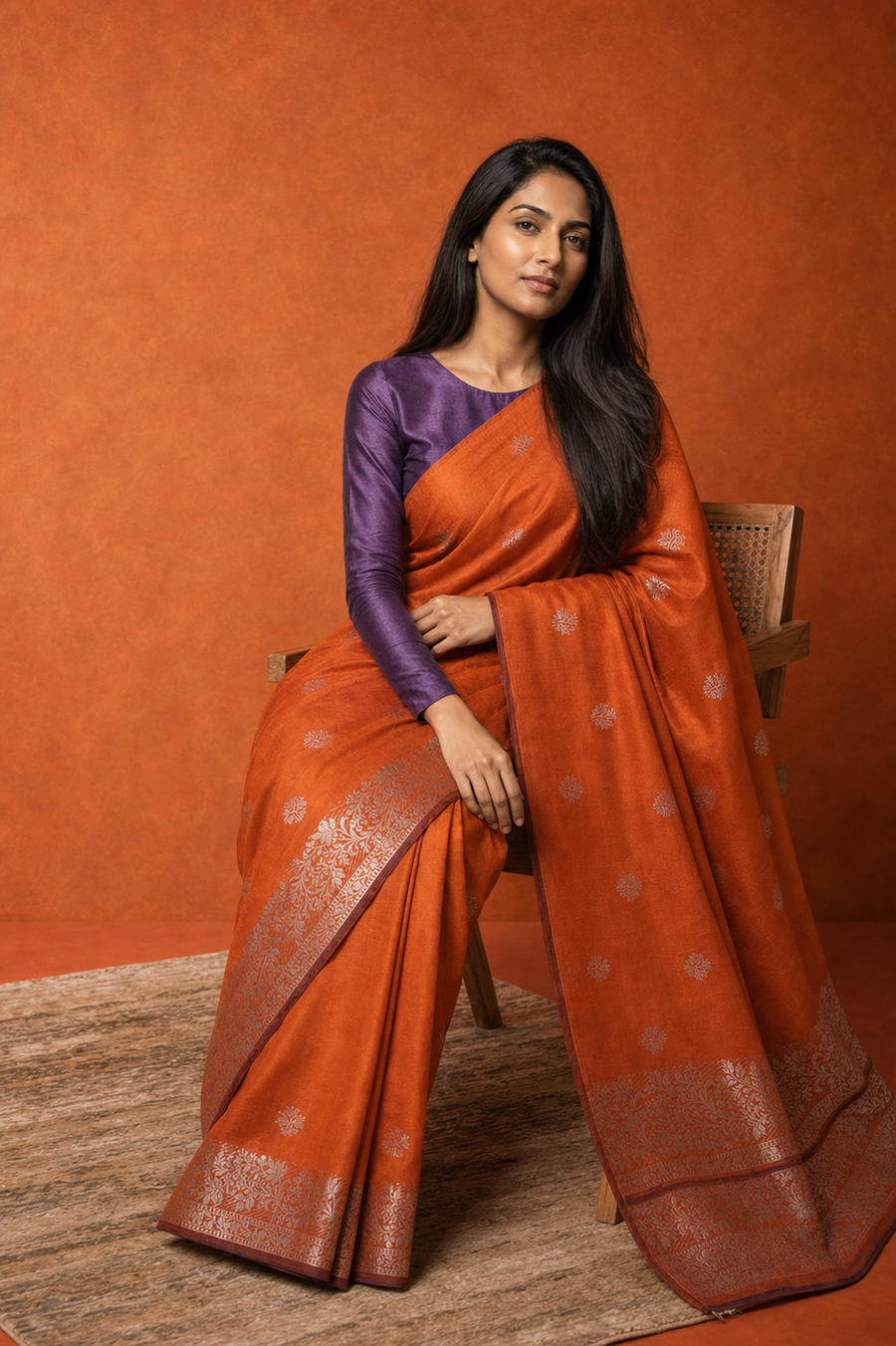 Raw Mango Silk - Burnt Orange