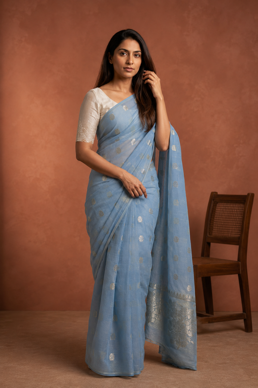 Raw Mango Silk - Blue