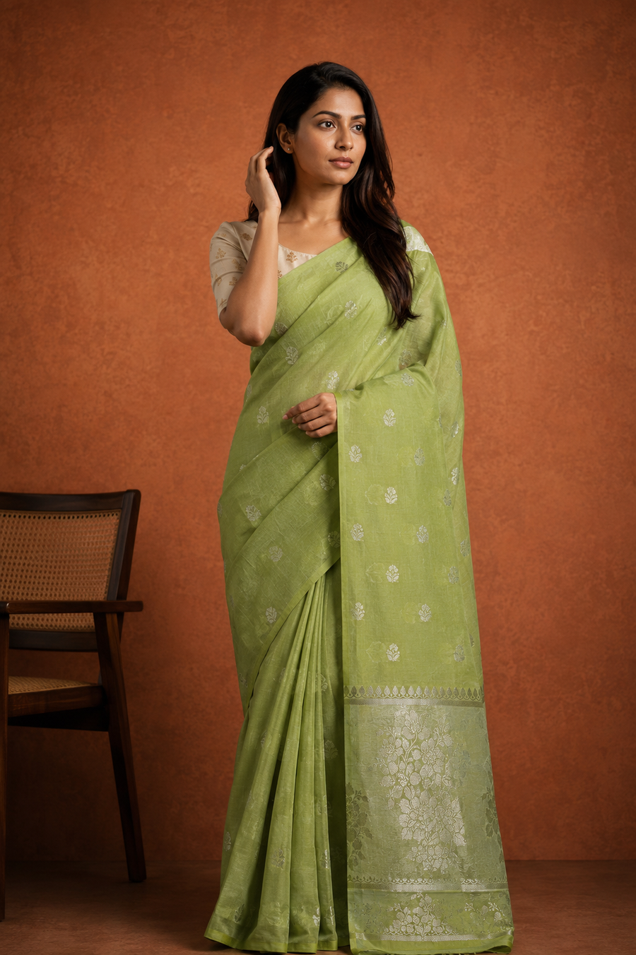 Raw Mango Silk - Forest Green