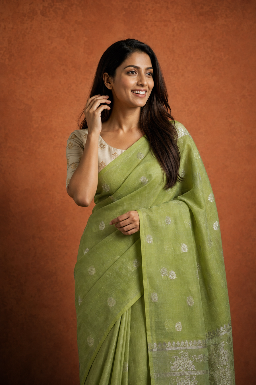 Raw Mango Silk - Forest Green