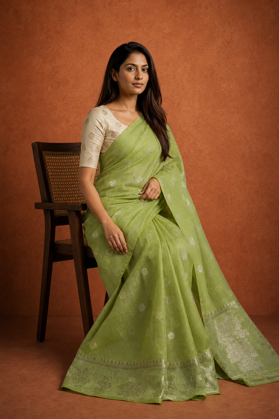 Raw Mango Silk - Forest Green