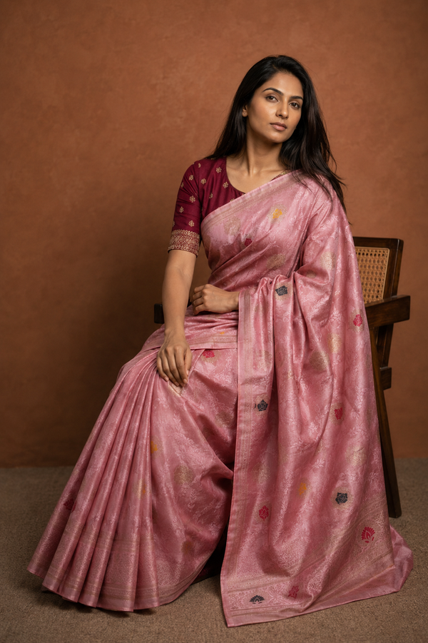 Mushru Satin Silk - Pink