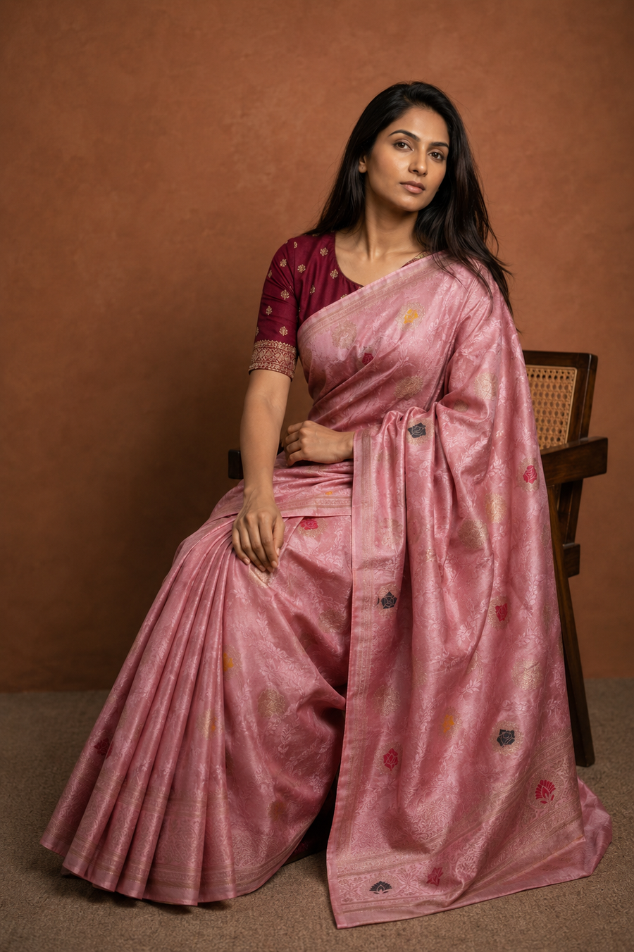 Mushru Satin Silk - Pink
