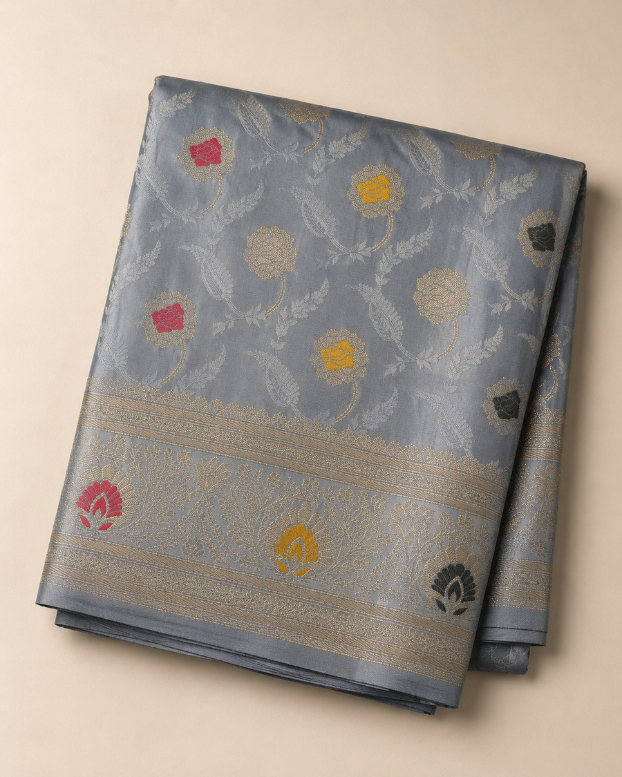Mushru Satin Silk - Grey