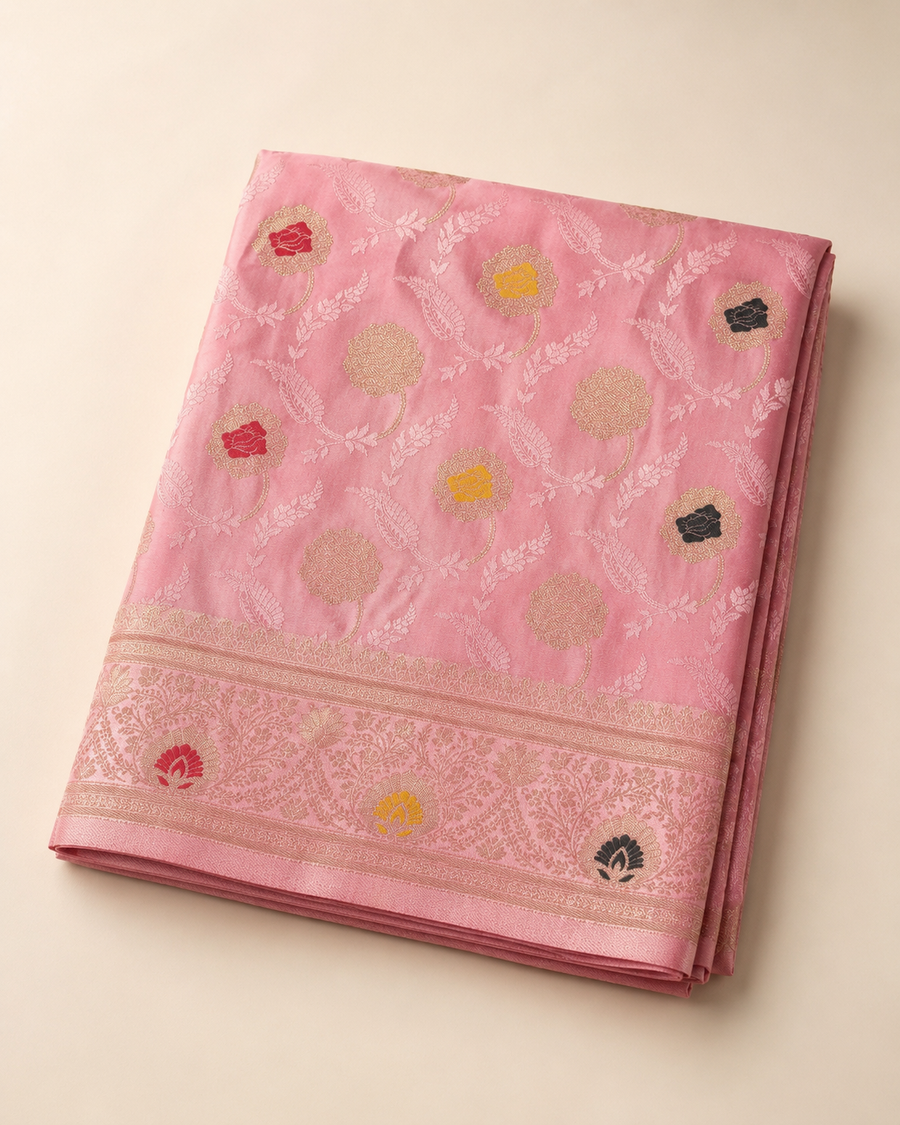 Mushru Satin Silk - Pink